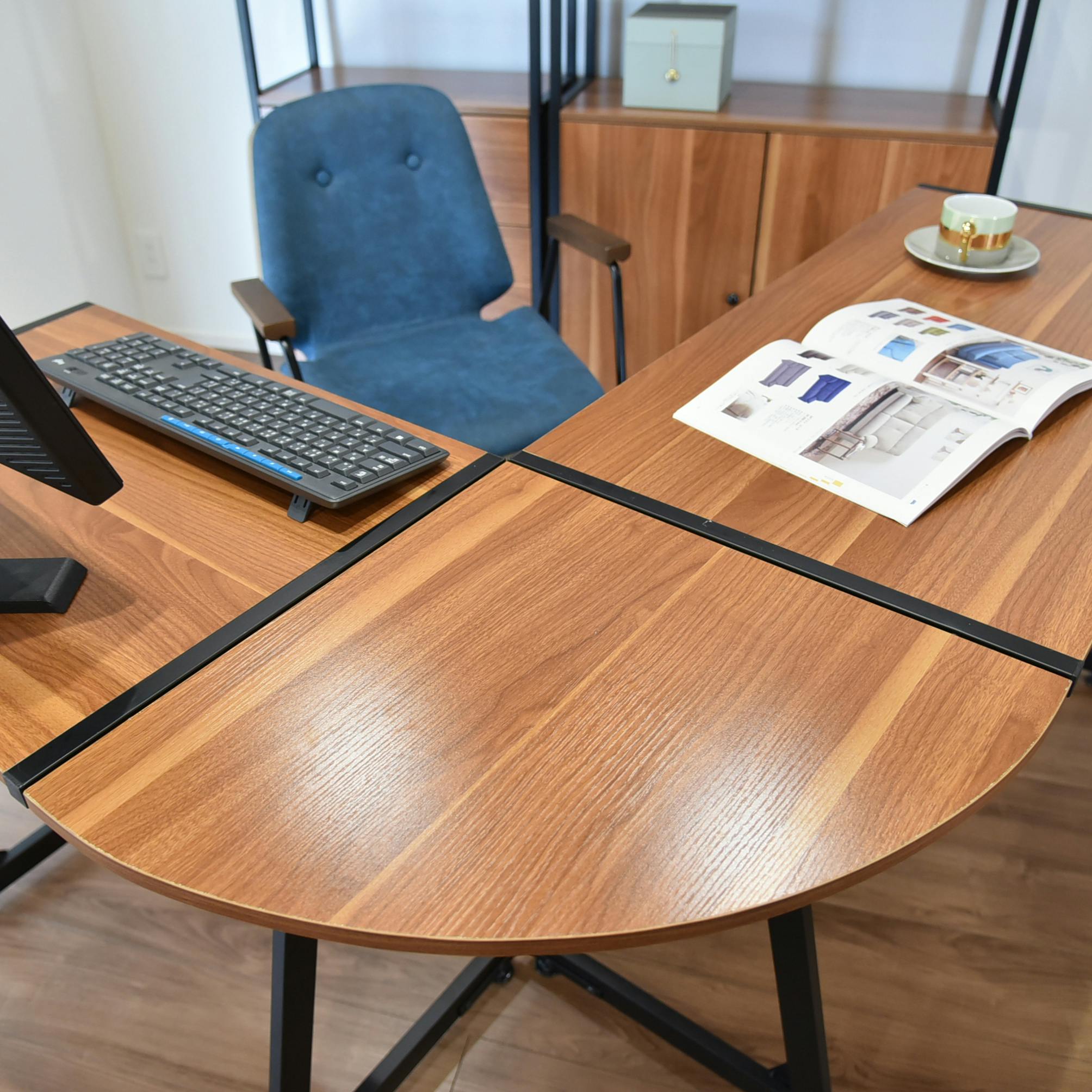 カントリーコーナー社　デスク フレンチカントリーデスク サイドチェストF03セット リング取っ手