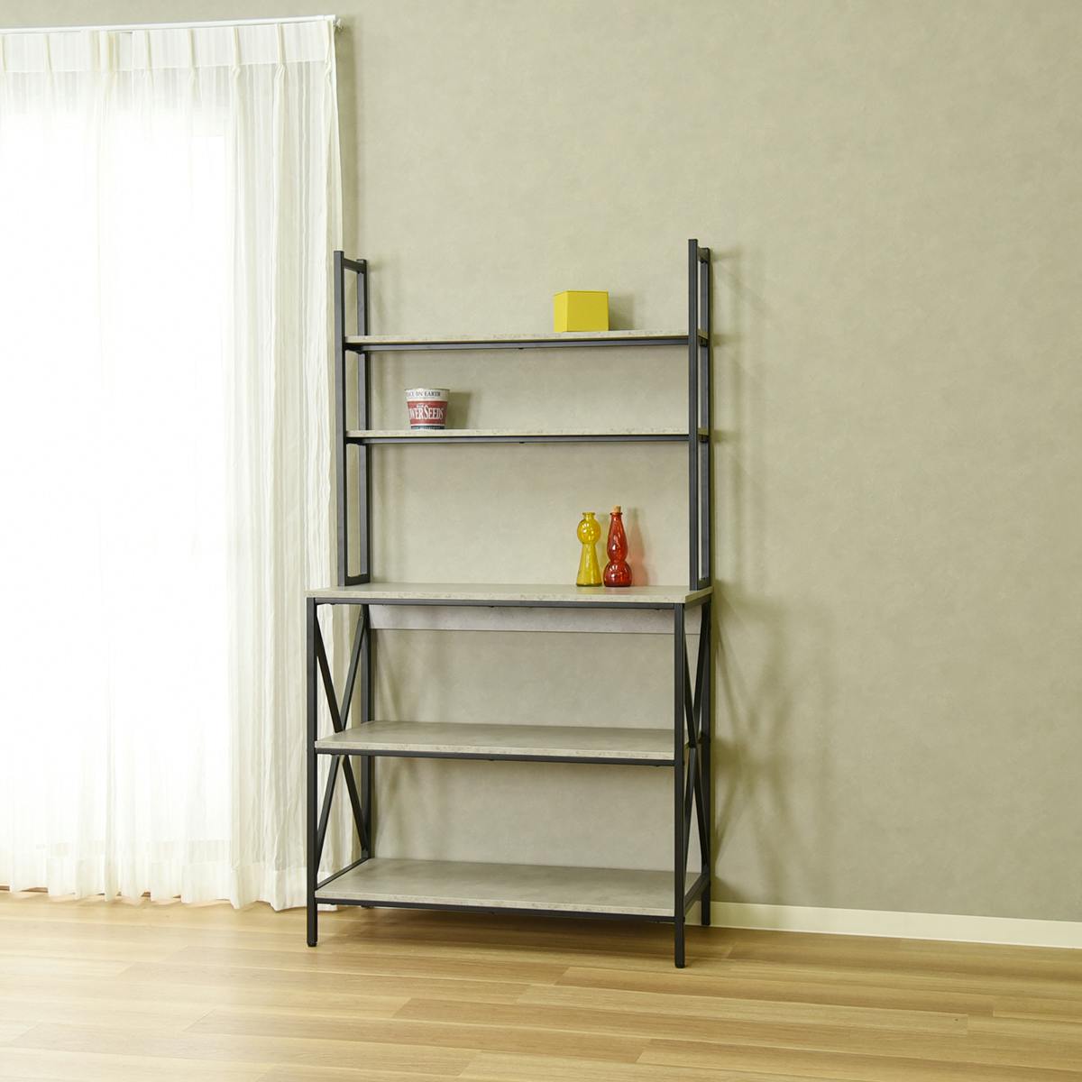 フリーラック 約幅120cm スチール アイアン コンクリート 組立品 タマリビング フリーラック コンタII9016 CON コンクリート(50005676