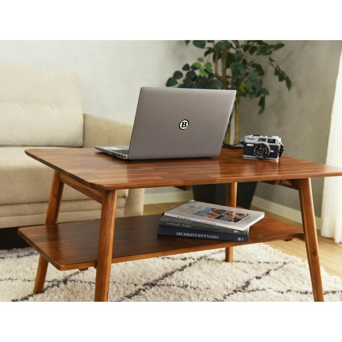 センターテーブル リーサ9050 アカシア 幅約90cm 組立品〔代引不可〕