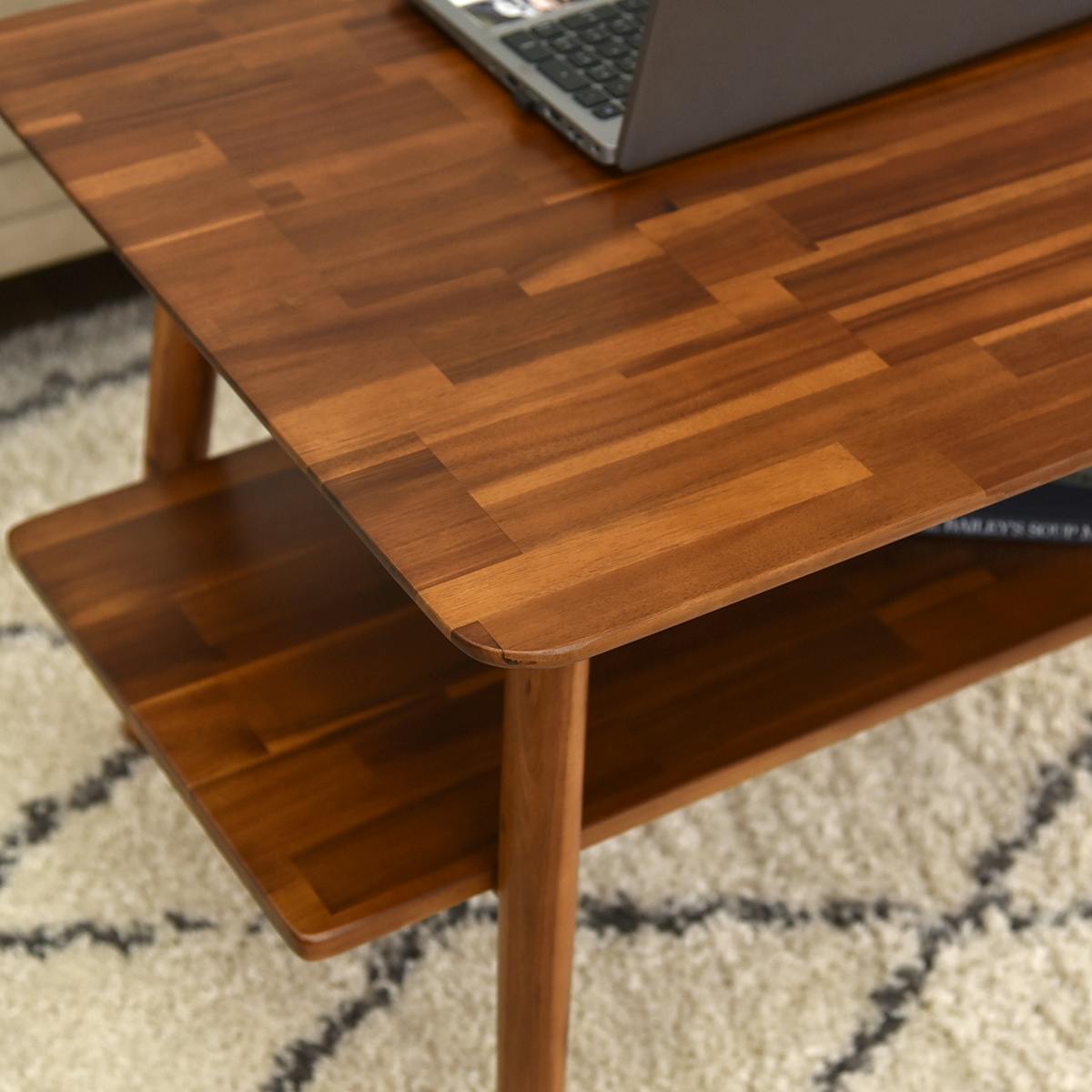 センターテーブル リーサ9050 アカシア 幅約90cm 組立品〔代引不可〕