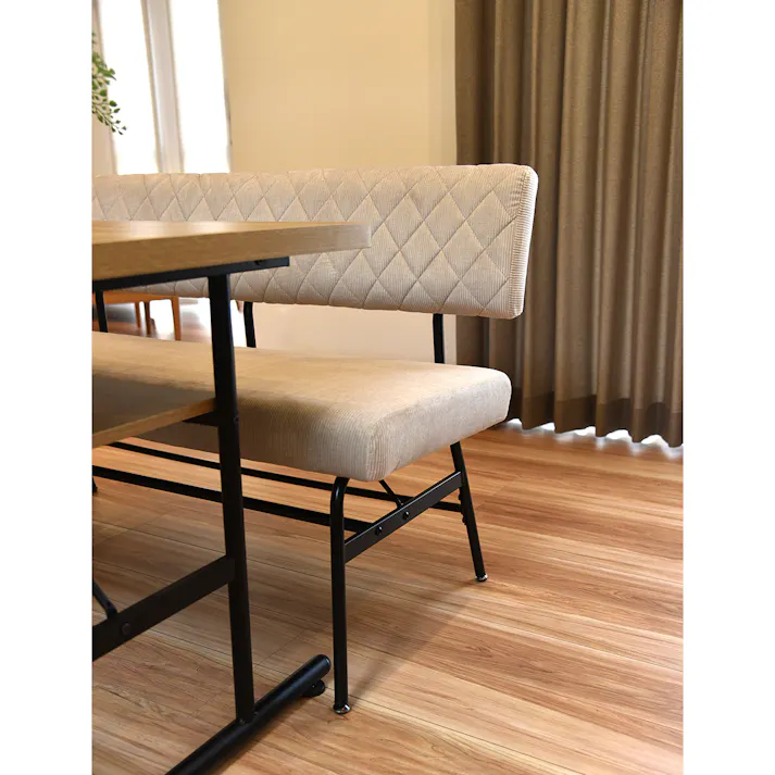 タマリビング 2Pベンチ スミレ140肘有 BE ベージュ(50006245) サイズ:(149×55×74)座面高44cm 4990552139470【別送品】