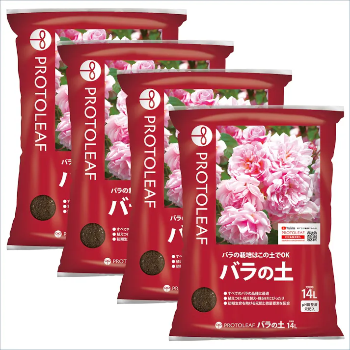 プロトリーフ バラの土 14L 4袋セット 4535885002147×4 PROT000002【別送品】