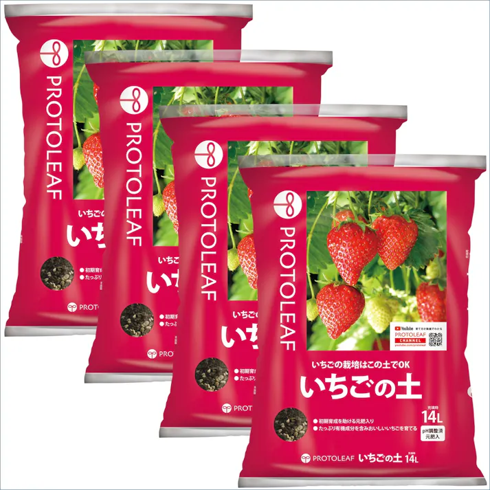 プロトリーフ いちごの土 14L 4袋セット 4535885025146×4 PROT000018【別送品】
