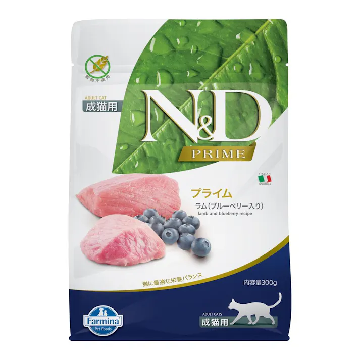 N&D プライム ラム ブルーベリー 成猫用 300g