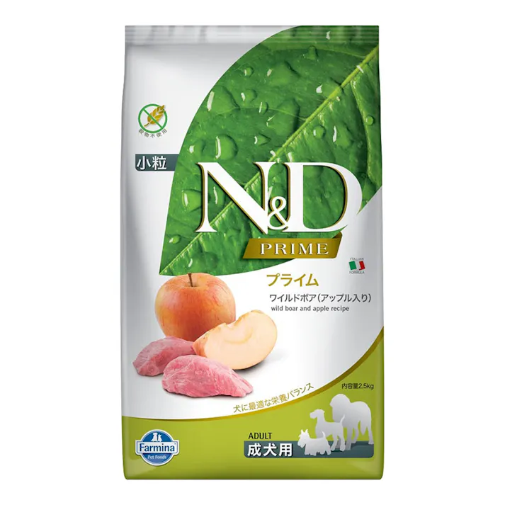 N&D プライム ワイルドボア アップル 成犬用 2.5kg