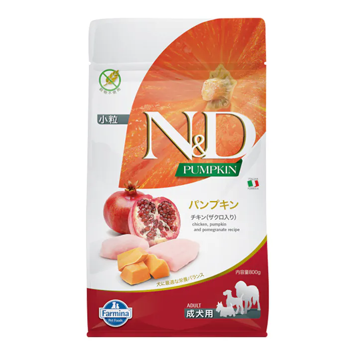 N&D パンプキン チキン ザクロ 成犬用 800g