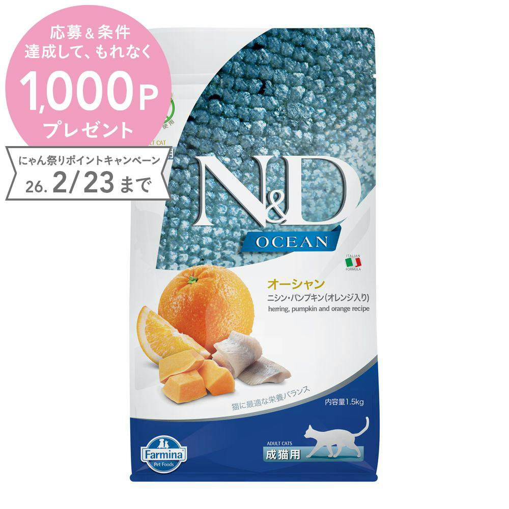 N＆D オーシャン ニシン・パンプキン オレンジ 成猫用 1.5kg