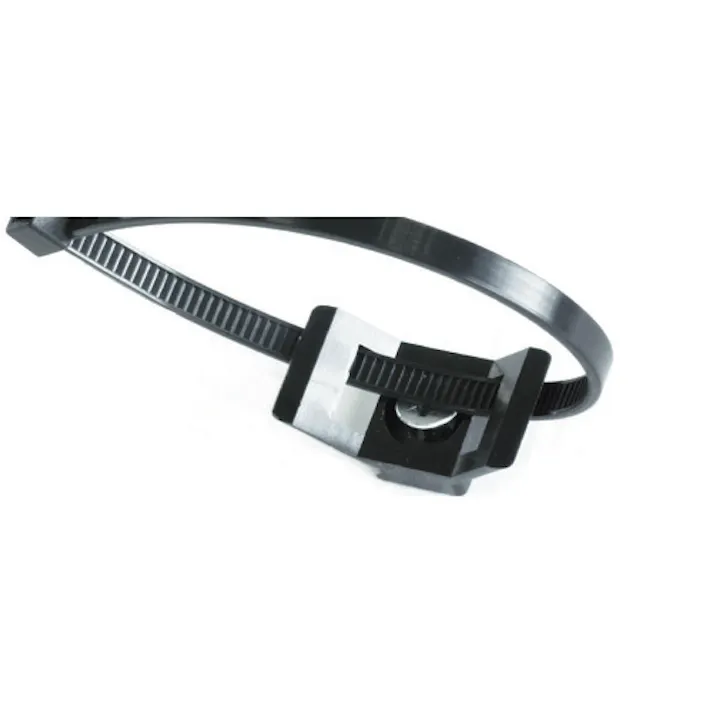 【CAINZ-DASH】SapiSelco社 ケーブルタイ固定具 ネジ込 9mm 黒 (100個入) SUP.3.401【別送品】