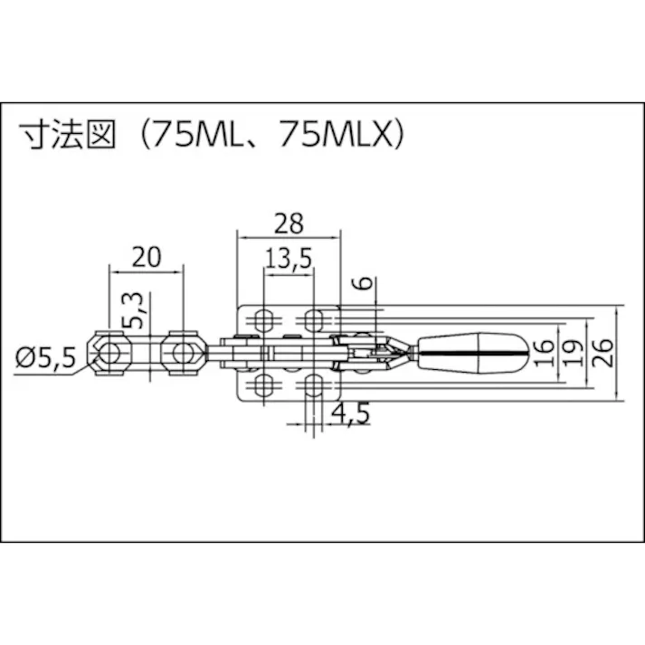 【CAINZ-DASH】SPEEDY BLOCK社 トグルクランプ スピーディブロック 縦型 安全レバー付 ステンレス130MLX 130MLX【別送品】