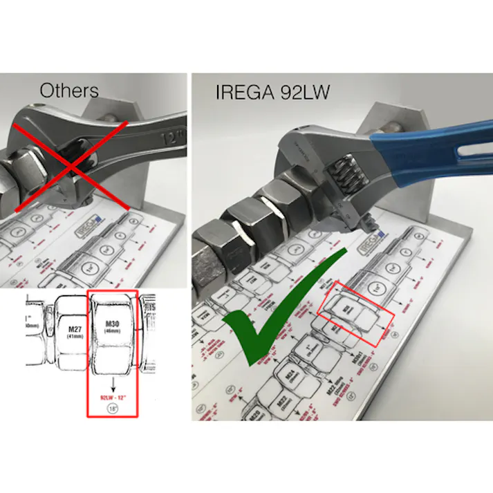 【CAINZ-DASH】IREGA社 軽量モンキーレンチ 92LW 全長260mm 最大口開き36mm 92LW-10【別送品】