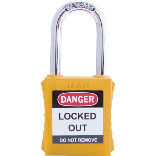 IFAM社 ロックアウト用南京錠 スチール製シャックル 黄 044780 特殊錠 IFAM社 ロックアウト用南京錠 スチール製シャックル 黄 044780 特殊錠