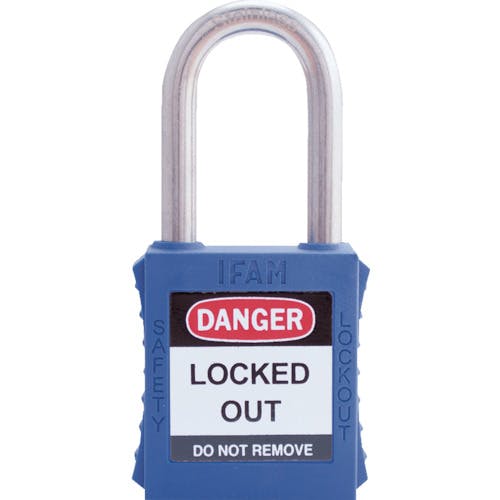 IFAM社 ロックアウト用南京錠 ステンレス製シャックル 青 044750 特殊錠 IFAM社 ロックアウト用南京錠 ステンレス製シャックル 青 044750 特殊錠