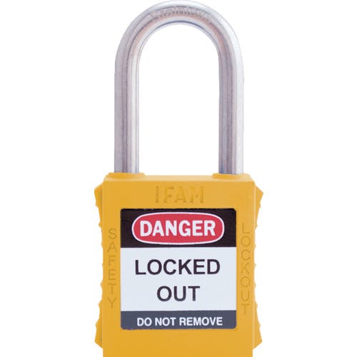 IFAM社 ロックアウト用南京錠 ステンレス製シャックル 黄 044790 特殊錠 IFAM社 ロックアウト用南京錠 ステンレス製シャックル 黄 044790 特殊錠