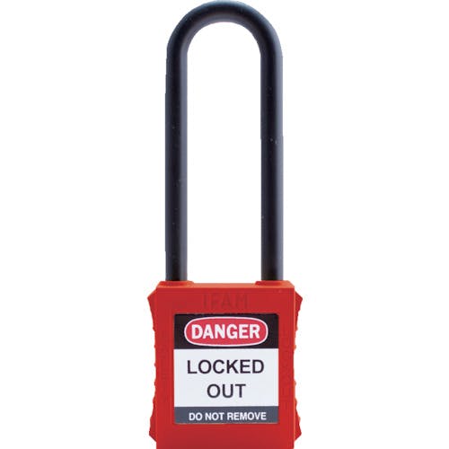 IFAM社 ロックアウト用南京錠 ナイロン製シャックル(ツル長) 赤 044726 特殊錠 IFAM社 ロックアウト用南京錠 ナイロン製シャックル(ツル長) 赤 044726 特殊錠