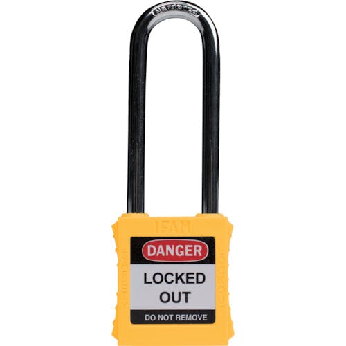 IFAM社 ロックアウト用南京錠 スチール製シャックル(ツル長) 黄 044786 特殊錠 IFAM社 ロックアウト用南京錠 スチール製シャックル(ツル長) 黄 044786 特殊錠