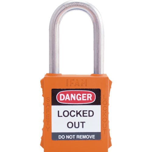 IFAM社 ロックアウト用南京錠 ステンレス製シャックル オレンジ 044910 特殊錠 IFAM社 ロックアウト用南京錠 ステンレス製シャックル オレンジ 044910 特殊錠