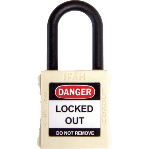 IFAM社 ロックアウト用南京錠 ナイロン製シャックル 白 044680 特殊錠 IFAM社 ロックアウト用南京錠 ナイロン製シャックル 白 044680 特殊錠