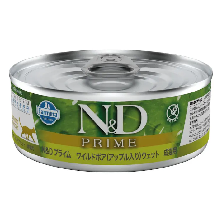 N&D プライム ワイルドボア アップル ウェット 成猫用 70g