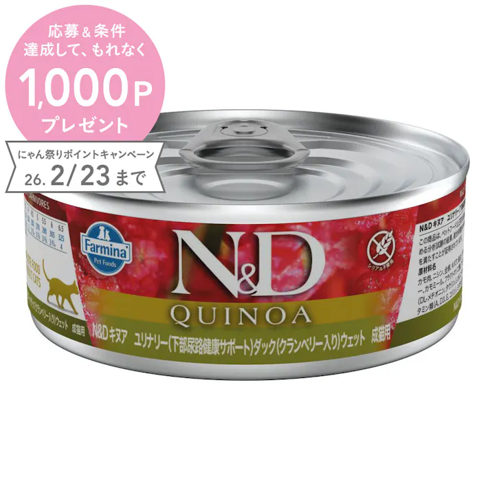 N&D キヌア ユリナリー(下部尿路健康サポート) ウェット 成猫用 80g