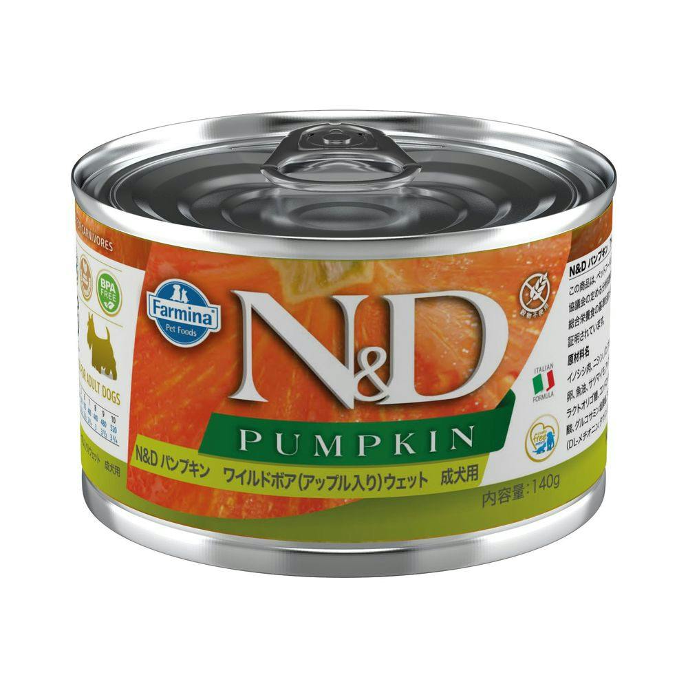 N＆D パンプキン ワイルドボア ウェット 成犬用 140g