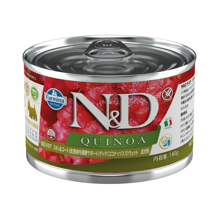 N&D キヌア スキン&コート(皮膚被毛健康サポート) ダック ウェット 成犬用 140g