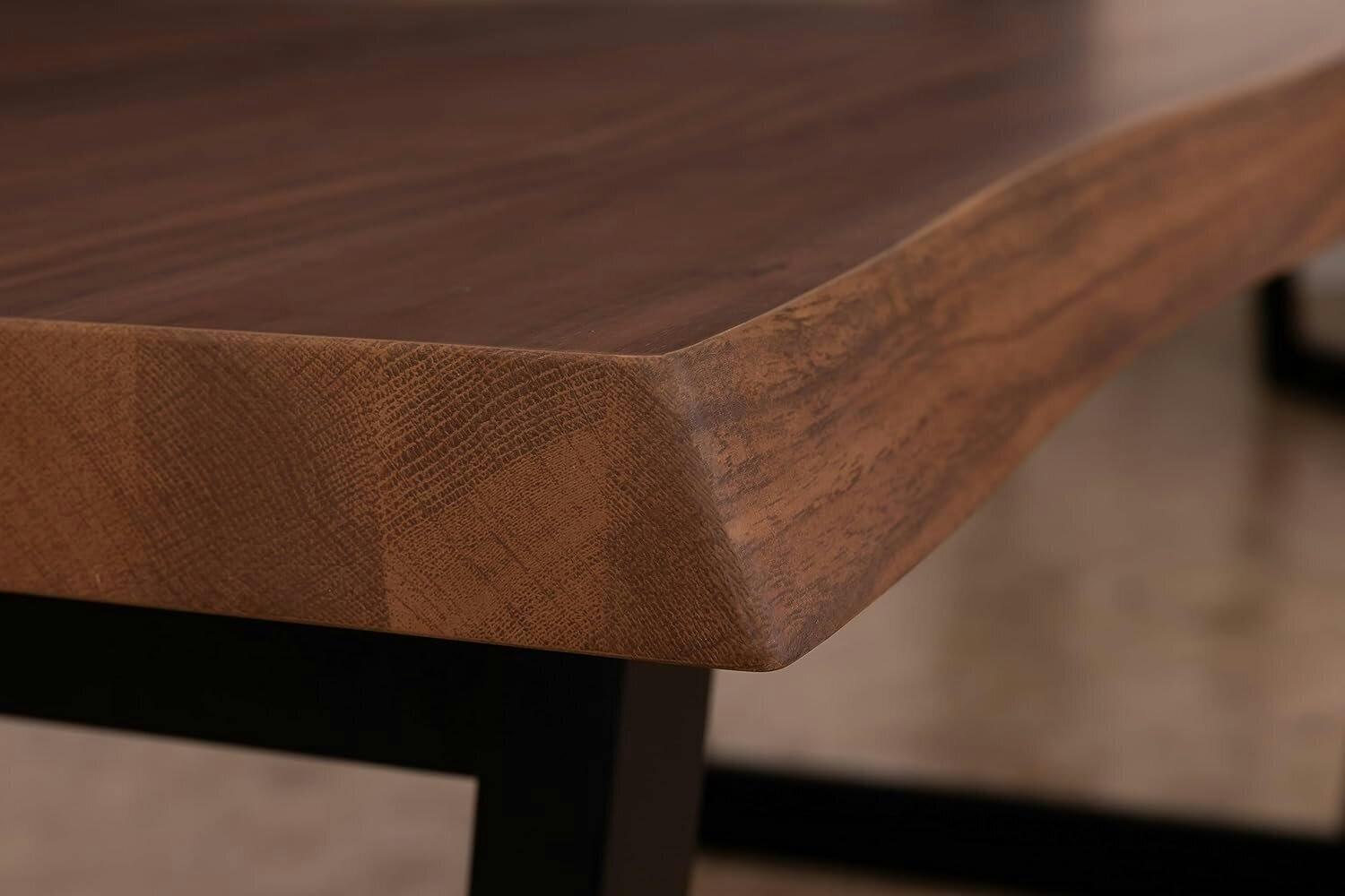 ウォールナット　一枚　「片耳付き」 テーブル単品 幅180cm 無垢材継ぎ継ぎ一枚風テーブル 耳付き