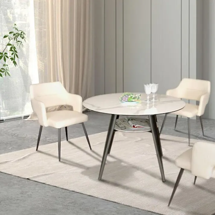 筑波産商 ARBOL ダイニングチェア オルビア 固定 【2脚セット】 ホワイト VET00157-2 4905821319293【別送品】