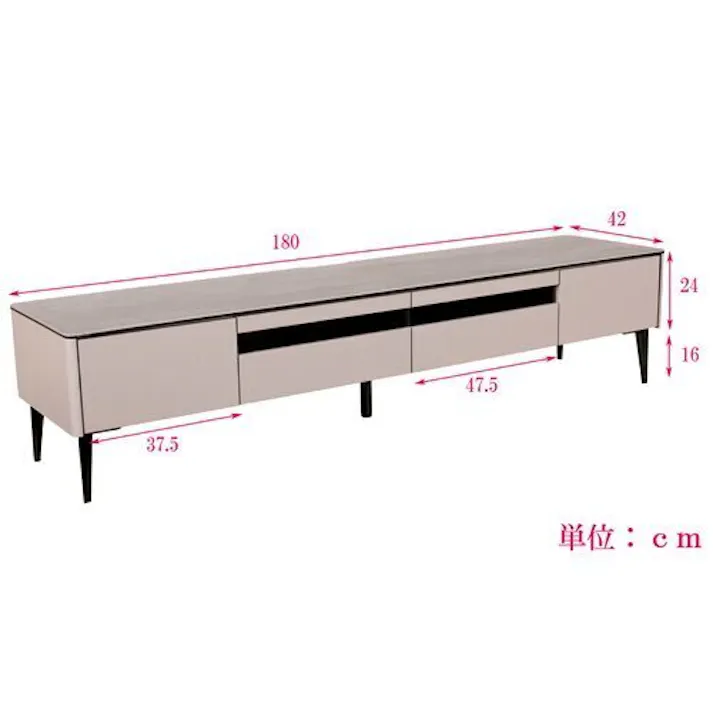 筑波産商 ARBOL コーラス TVボード 180 セラミックトップ 天板コーラルグレイ 本体グローアッシュ TKB9663 4905821439663【別送品】
