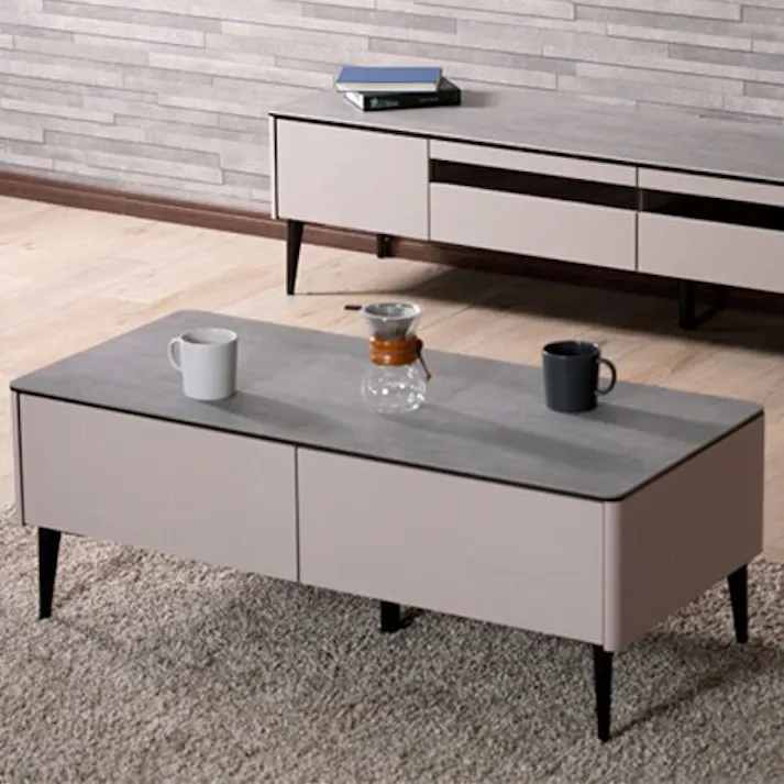 筑波産商 ARBOL コーラス リビングテーブル セラミックトップ 天板アッシュグレイ 本体ウォームグレイ TKB9731 4905821439731【別送品】