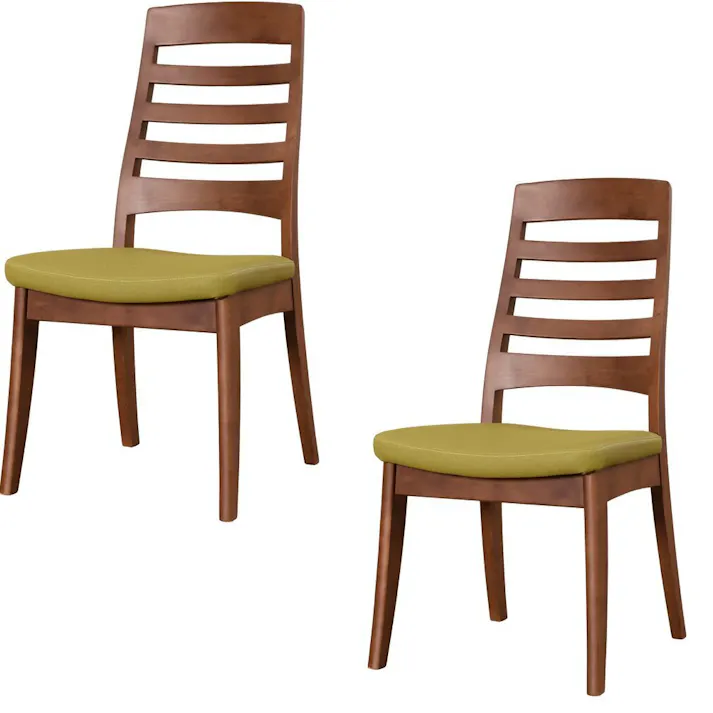 筑波産商 アルボル CCM4 030 ダイニングチェア 2脚 BR/FPGR ブラウン/グリーン TKB4612 4905821444612【別送品】