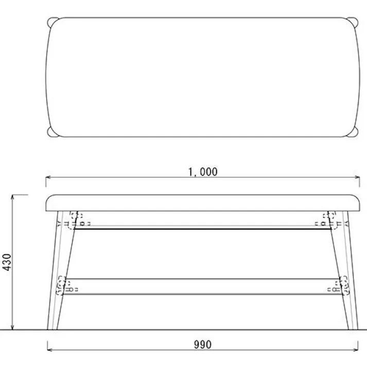 筑波産商 アルボル CCM4 ダイニングベンチ 100 WH/FPOR ホワイト/オレンジ カバーリング TKB5220 4905821445220【別送品】