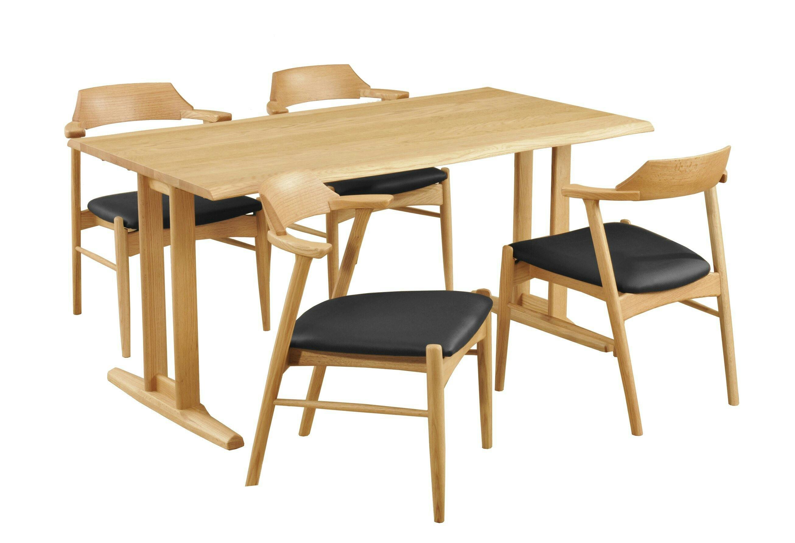 筑波産商 アルボル YUME2 150×90 耳付き ダイニングテーブルT 4本脚