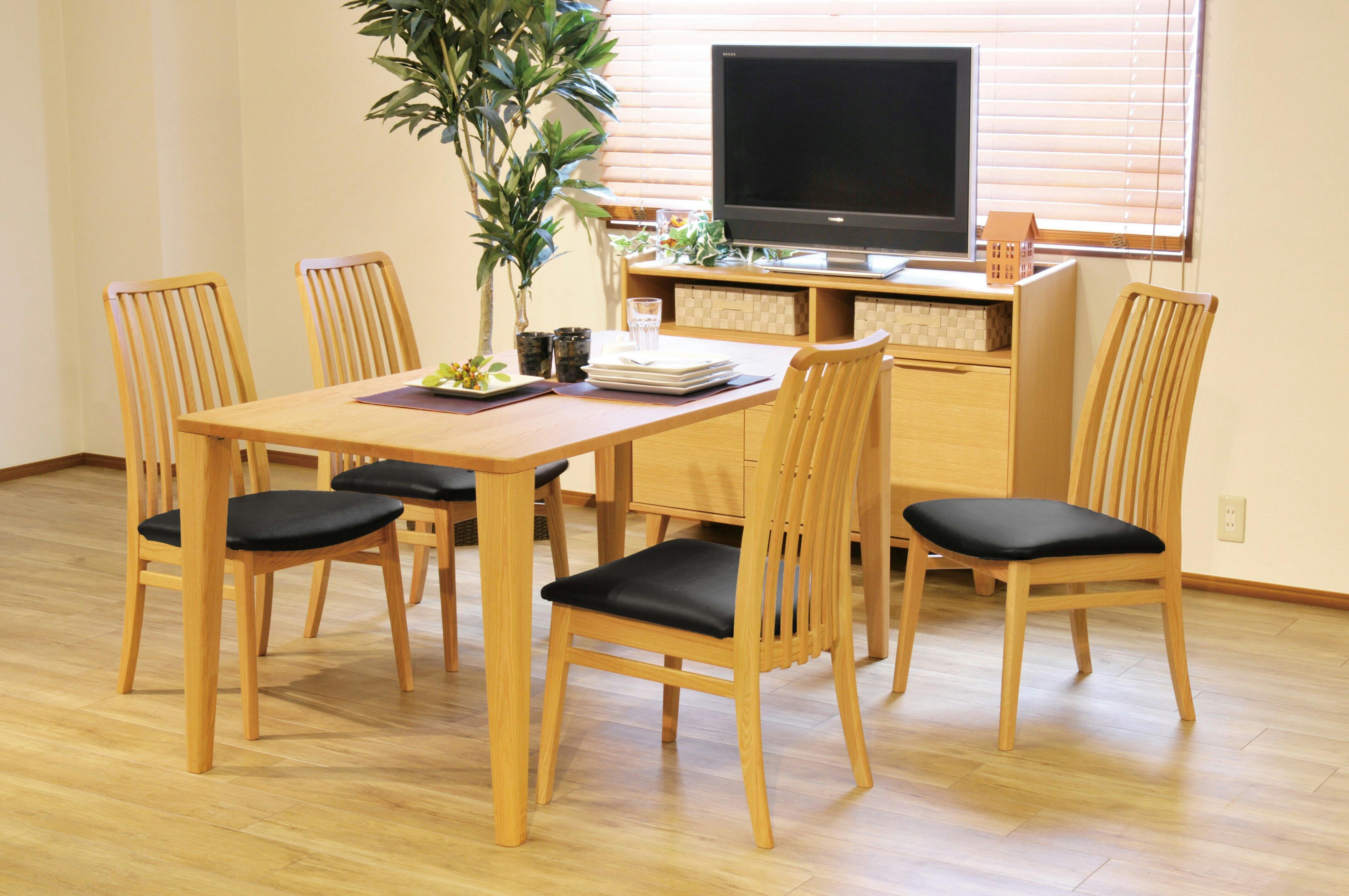 筑波産商 アルボル YUME2 150×90 耳付き ダイニングテーブルT 4本脚