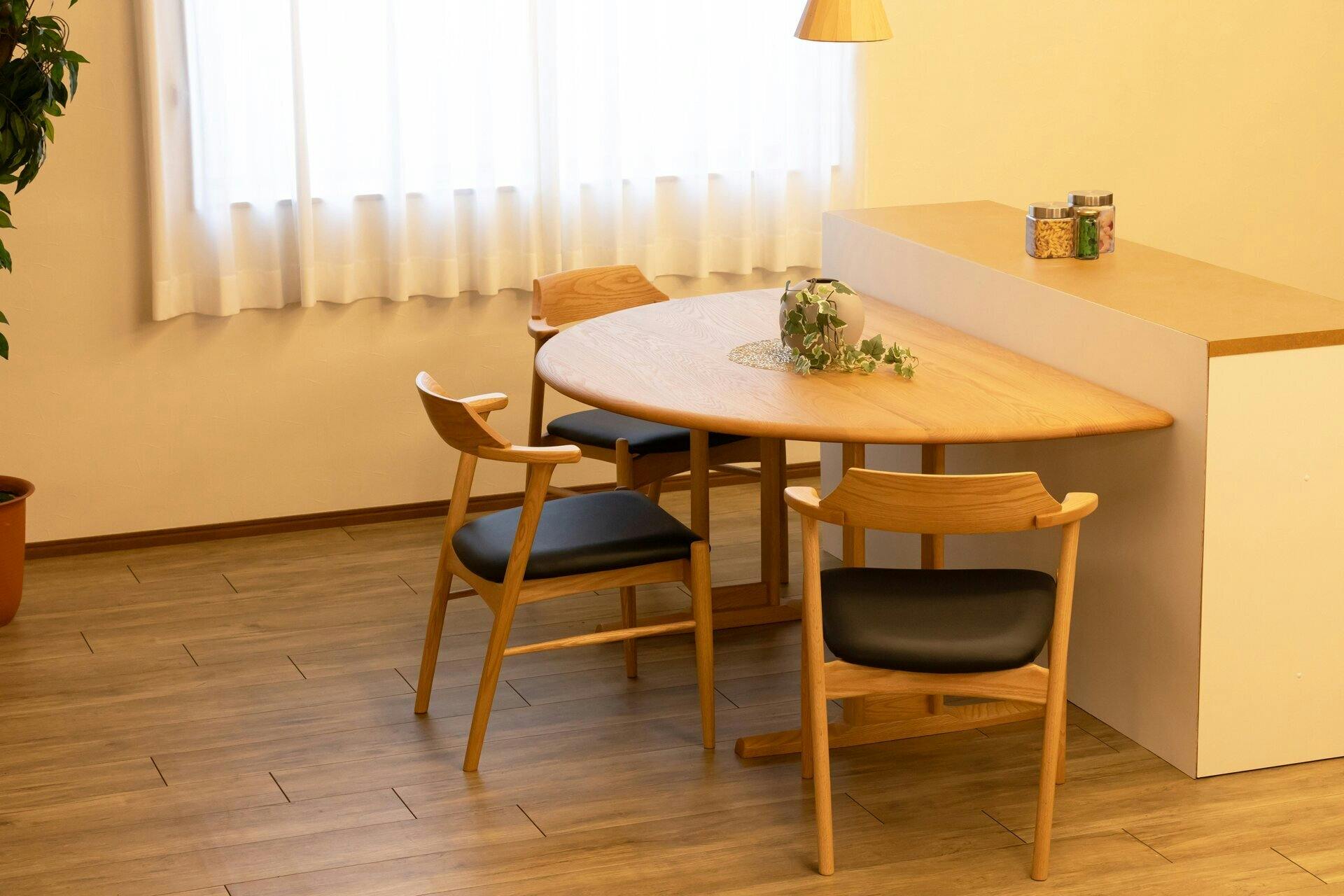 筑波産商 アルボル YUME2 160×100 半円 ダイニングテーブルT ブラウン