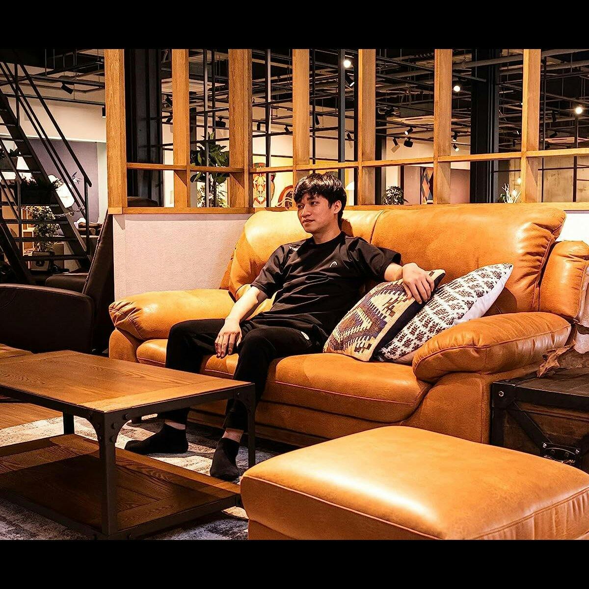 筑波産商 ARBOL ニンバス スツール LFB(BK) レザー調ファブリック