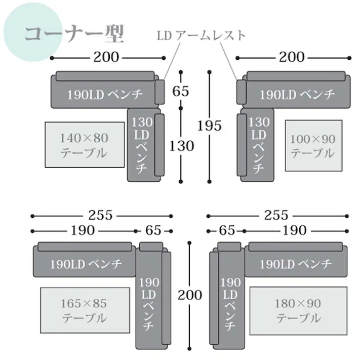 筑波産商 ARBOL ディナーソファー ローティア 1900 ライトグレー VET00266 リビングソファー 4905821454000【別送品】