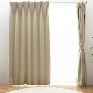 ユニベール 遮光1級 UVカット 遮熱 ミラー「4枚セットカーテン ブリンク ベージュ」100×135cm 4548654880204【別送品】