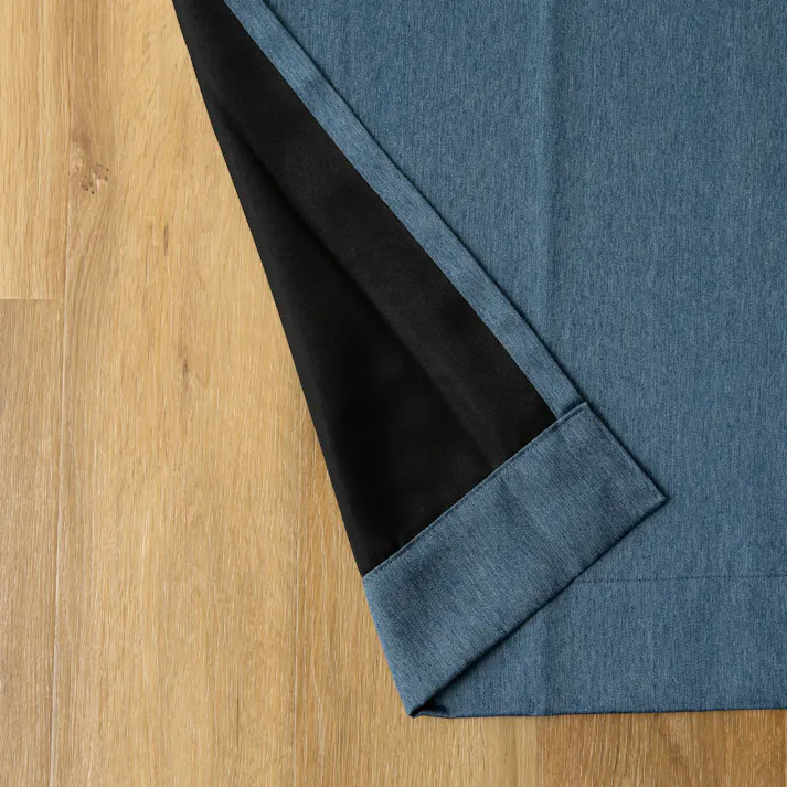 ユニベール 遮光2級「カーテン キャナル ネイビー」100×200cm 2枚 4548654888163【別送品】