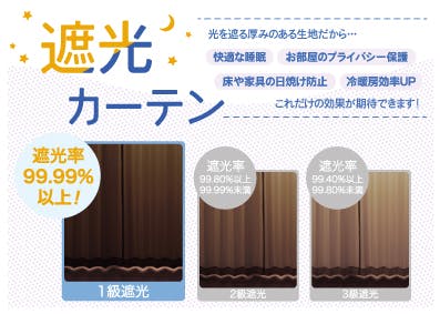 ユニベール 遮光2級「カーテン キャナル ブラウン」100×200cm 2枚