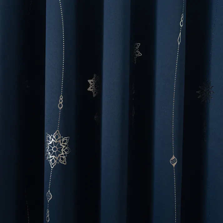 ユニベール 遮光1級 UVカット 遮熱 ミラー「4枚セットカーテン セラス ネイビー」100×200cm 4548654897318【別送品】