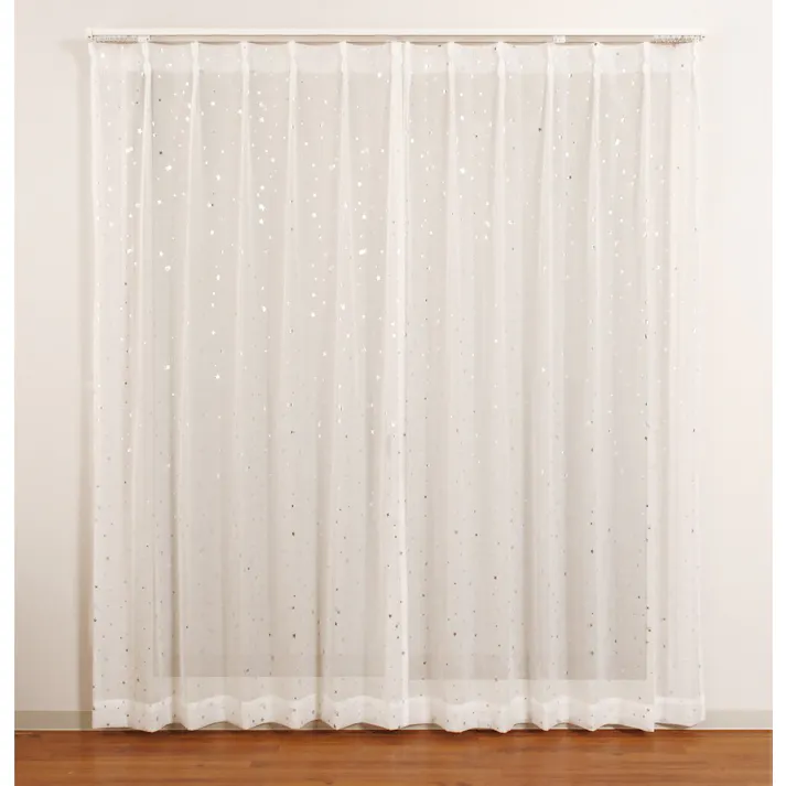 ユニベール「レースカーテン プリエ ホワイト」100×176cm 2枚 4548654269382【別送品】