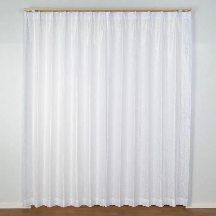 ユニベール ミラー「レースカーテン メタリナ ホワイト」100×133cm 2枚 4548654466156【別送品】