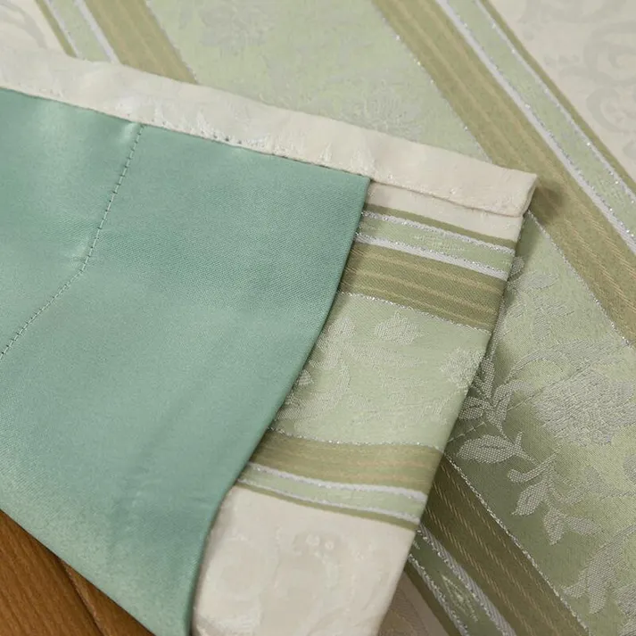 ユニベール 裏地付き 遮光3級「カーテン アングル グリーン」100×190cm 2枚 4548654592510【別送品】