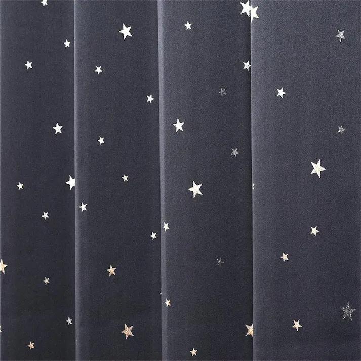 ユニベール 遮光2級「カーテン キロロ ネイビー」100×178cm 2枚 4548654635484【別送品】