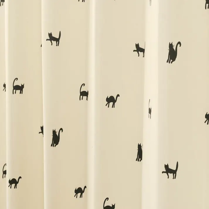 ユニベール「カーテン ブラックキャット2 ブラック」100×178cm 2枚 4548654772004【別送品】