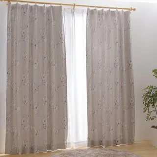 ユニベール 遮光3級「カーテン オルテ ブラウン」100×135cm 2枚 4548654802510【別送品】