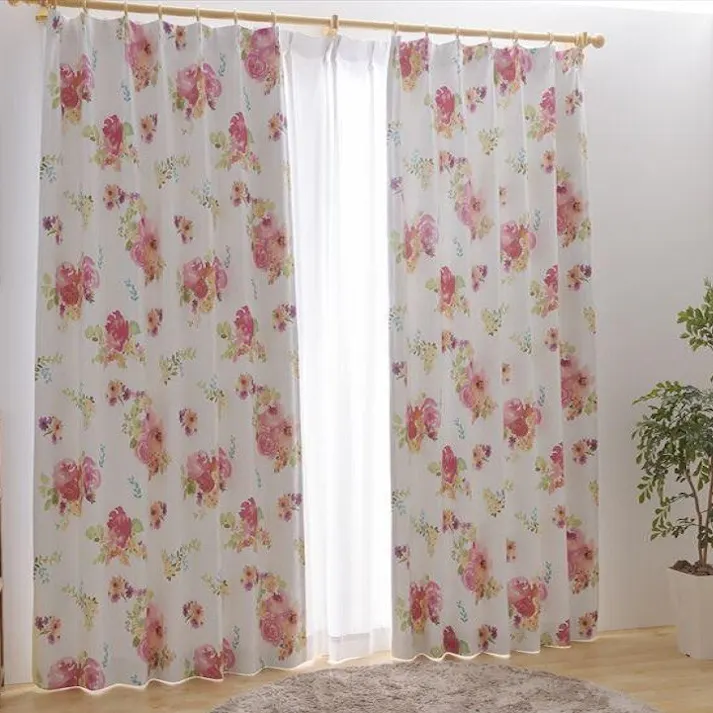 ユニベール 遮光3級「カーテン スピーナ ローズ」100×200cm 2枚 4548654802596【別送品】