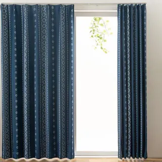 ユニベール 遮光2級「カーテン フォーク ネイビー」100×178cm 2枚 4548654896380【別送品】