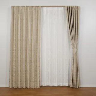 ユニベール エレンシア ローズ 100×135 2枚組 裏地付き 遮光性 洗濯可能 アジャスターフック付き 4548654142531【別送品】