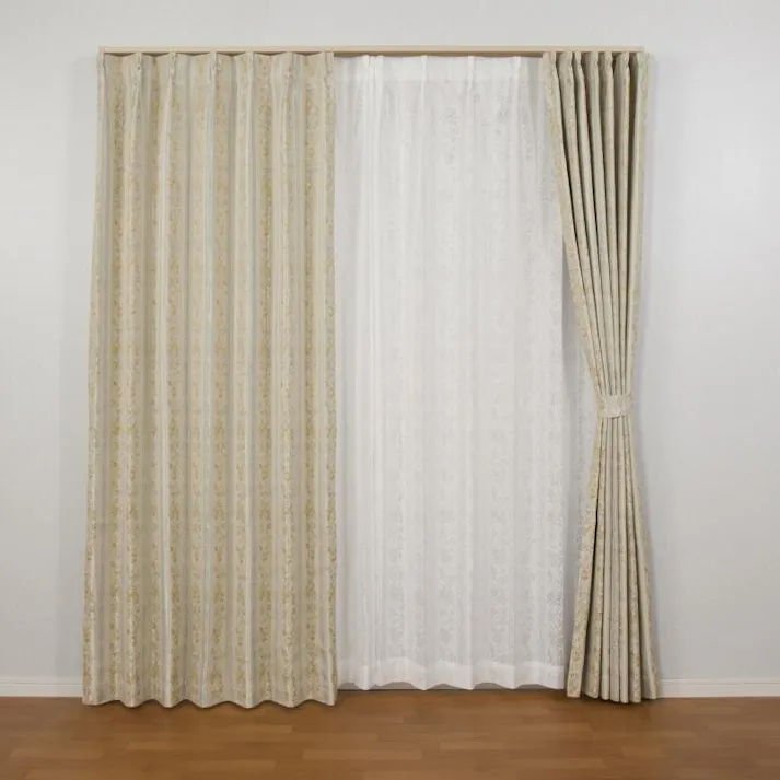 ユニベール エレンシア イエロー 150×220 1枚入 裏地付き 遮光性 洗濯可能 アジャスターフック付き 4548654194608【別送品】